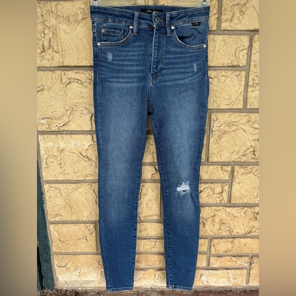 Mavi Scarlett Super High Rise Skinny Jeans Distressed Size 26 - Picture 2 of 15